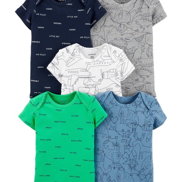 Carter's Other - 5 Pack Short Sleeve Carters Bodysuit Sz 12m Boys